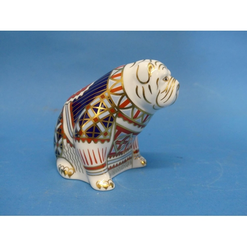 134 - A Royal Crown Derby 'Parson Jack Russell Terrier' Paperweight, the animal decorated with floral desi... 