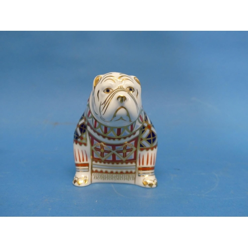 134 - A Royal Crown Derby 'Parson Jack Russell Terrier' Paperweight, the animal decorated with floral desi... 