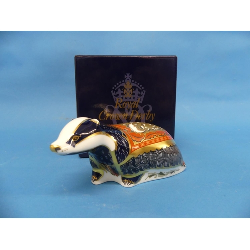 135 - A Royal Crown Derby 'Moonlight Badger' Paperweight, exclusively produced for the Royal Crown Derby C... 