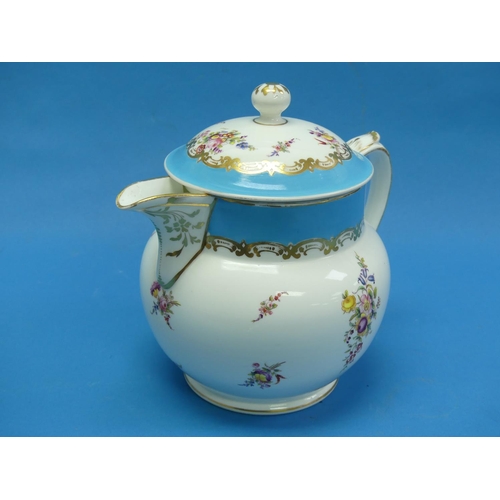 140 - A small quantity of ceramic Teapots, including a large Teapot, decorated in floral sprays, enclosed ... 