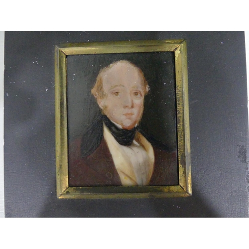 218 - A near pair of early Victorian Portrait Miniatures of children, with fair hair and white dresses, wa... 