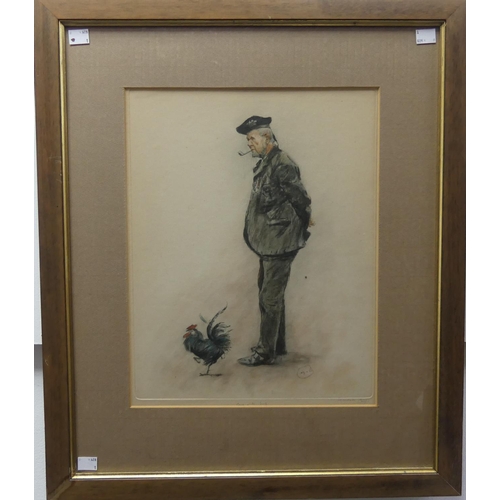 236 - Archibald Standish Hartrick, R.W.S., O.B.E., (1864-1950), 'Cock o' the North' man with pipe and coc... 
