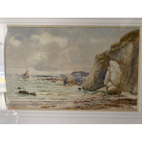 237 - 19th century English School, Tinside, Plymouth, watercolour, titled and dated Oct.1894, 12½in x 20in... 