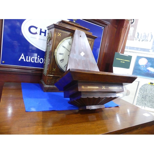 325 - A Regency rosewood and brass cased Bracket Clock, signed Vincent, London, with an 8in (20cm) convex ... 