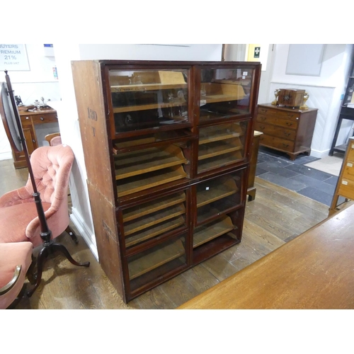 351 - An early 20th century Haberdashery Display Cabinet, in two parts, marked 