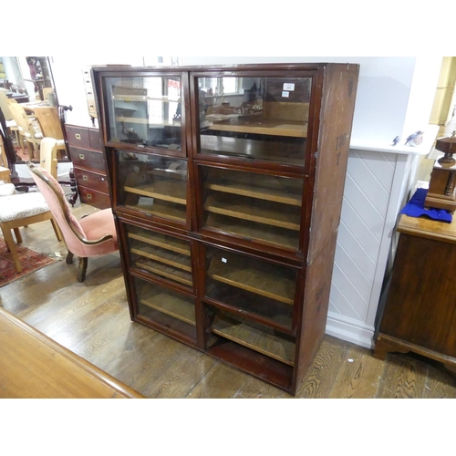 351 - An early 20th century Haberdashery Display Cabinet, in two parts, marked 