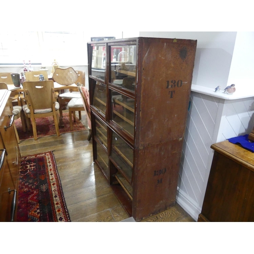 351 - An early 20th century Haberdashery Display Cabinet, in two parts, marked 