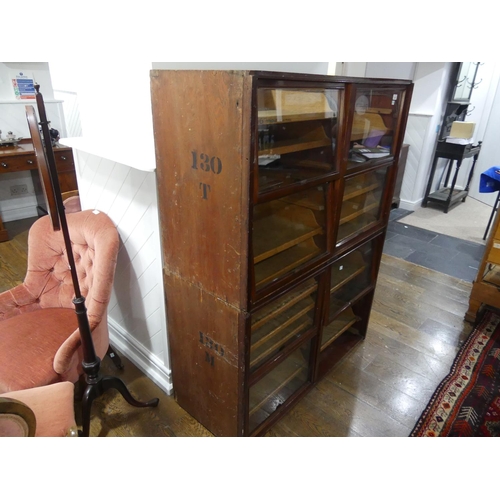 351 - An early 20th century Haberdashery Display Cabinet, in two parts, marked 