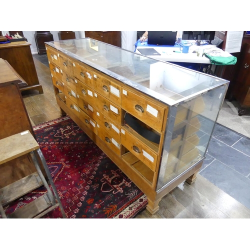 352 - A mid-20th century 'Metalbrites' chrome and glass Haberdashery Counter, of rectangular form with gla... 