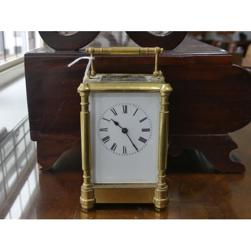 403 - A French gilt brass Carriage Clock, of traditional five-glass form, clock not working, 6½in (16.5cm)... 