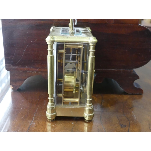 403 - A French gilt brass Carriage Clock, of traditional five-glass form, clock not working, 6½in (16.5cm)... 