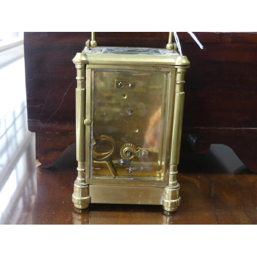 403 - A French gilt brass Carriage Clock, of traditional five-glass form, clock not working, 6½in (16.5cm)... 