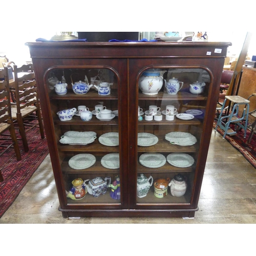 418 - A Victorian mahogany glazed Bookcase, with four moveable shelves, 47in wide x 53½in high x 12½in dee... 