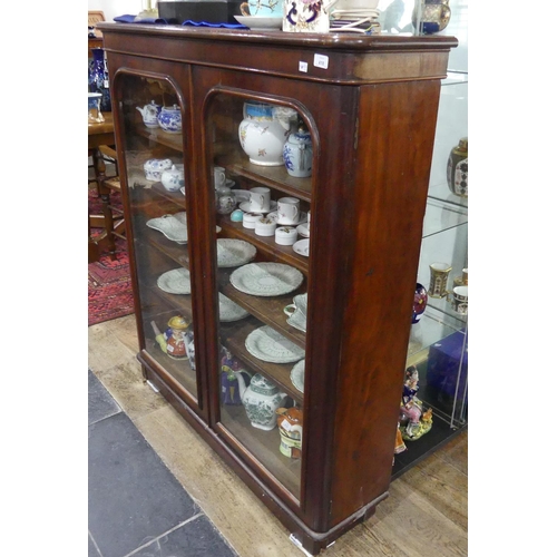 418 - A Victorian mahogany glazed Bookcase, with four moveable shelves, 47in wide x 53½in high x 12½in dee... 