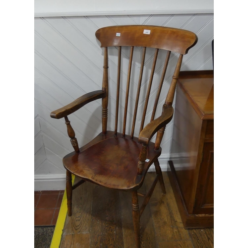 430 - A late Victorian ash and elm Windsor Chair, with turned supports and saddle seat, 21½in (54.5cm) wid... 