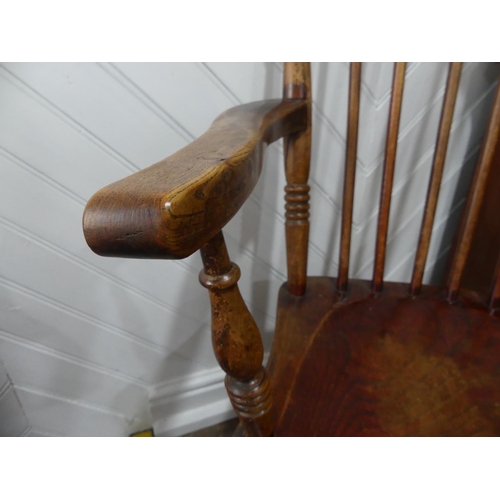 430 - A late Victorian ash and elm Windsor Chair, with turned supports and saddle seat, 21½in (54.5cm) wid... 