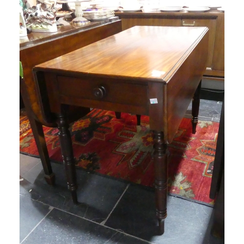 437 - A 19th century mahogany Pembroke Table, the rectangular top above a frieze drawer and opposing dummy... 