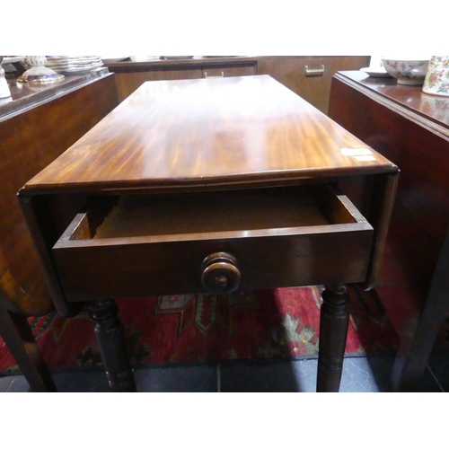 437 - A 19th century mahogany Pembroke Table, the rectangular top above a frieze drawer and opposing dummy... 