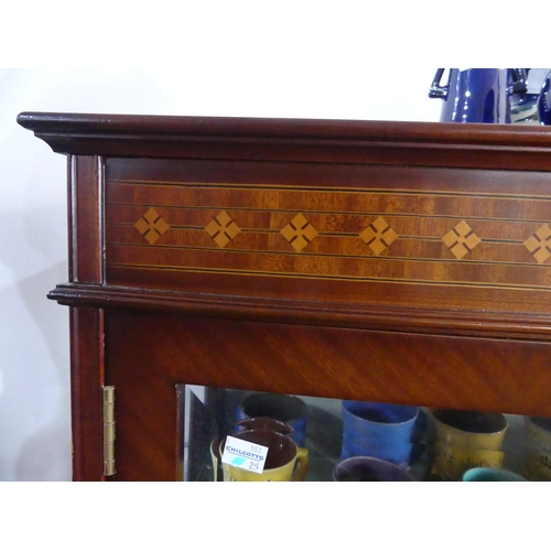 438 - An Edwardian-style mahogany and inlaid Display Cabinet, with glazed sides and doors enclosing shelve... 