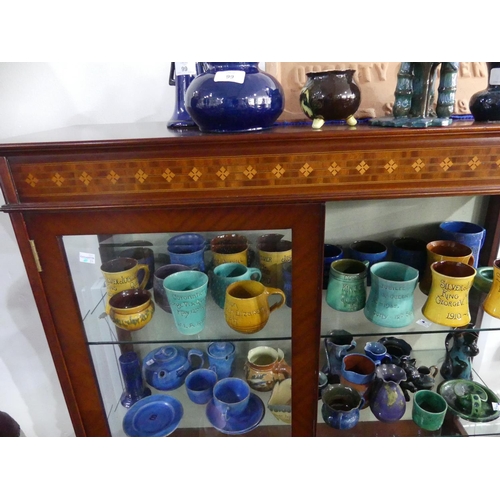 438 - An Edwardian-style mahogany and inlaid Display Cabinet, with glazed sides and doors enclosing shelve... 