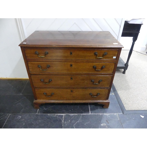 441 - A George III mahogany Chest of Drawers, the rectangular top with moulded edge above four graduated d... 