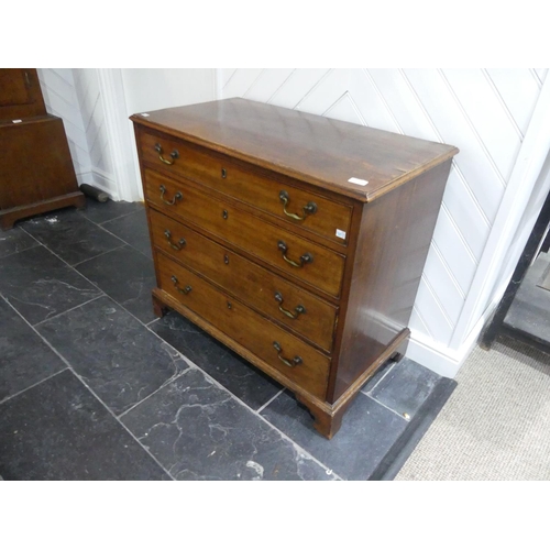 441 - A George III mahogany Chest of Drawers, the rectangular top with moulded edge above four graduated d... 