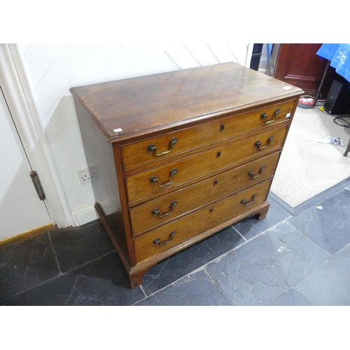 441 - A George III mahogany Chest of Drawers, the rectangular top with moulded edge above four graduated d... 