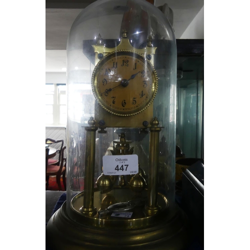 447 - An American Ansonia Clock Co. mantel Clock, of architectural form with 8-day movement striking on a ... 