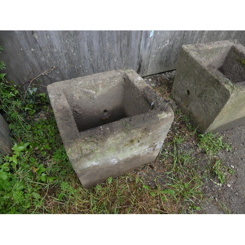 454 - Four reconstituted stone square Plant Pots, 15in x 15in (38cm x 38cm),Note; This lot can be Viewed a... 