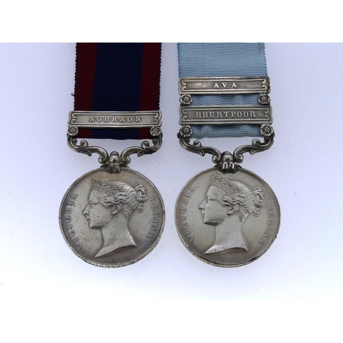 51 - Two Victorian military medals, named to Lieut. W. C. Ormsby. 63rd Regt. N.I., comprising Army of Ind... 