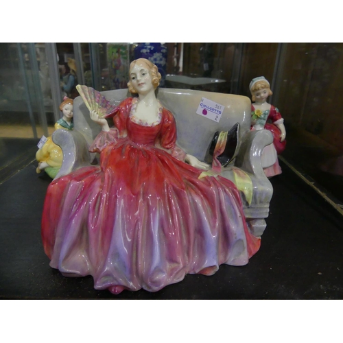 90 - A Royal Doulton Figure 'Sweet & Twenty', Rd. no. 737560, crack on base running through vent hole, to... 