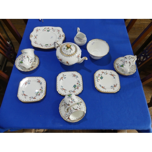67 - A mid 20thC 'Tuscan China' Tea Service, comprising six cups and saucers, six tea plates, one cracked... 
