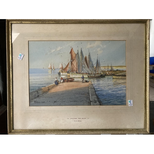 231 - A. D. Bell (alias Wilfred Knox, 1884-1966), 'Brixham', and 'Drying the Nets', watercolours, a pair,... 