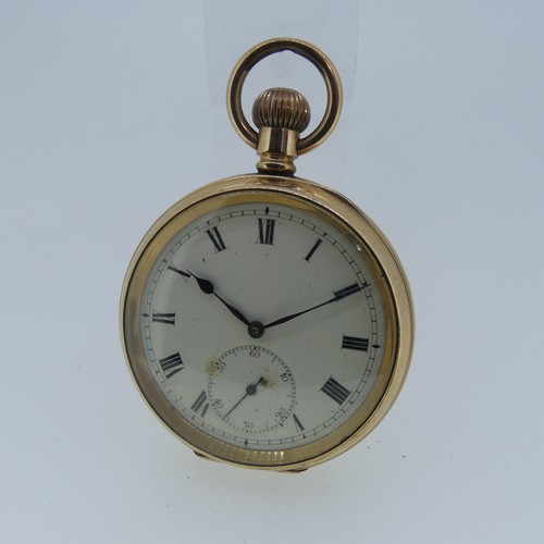 109 - A gold-plated open face Pocket Watch, with Swiss 17-jewels adjusted movement, the circular dial with... 