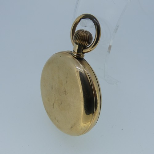 109 - A gold-plated open face Pocket Watch, with Swiss 17-jewels adjusted movement, the circular dial with... 