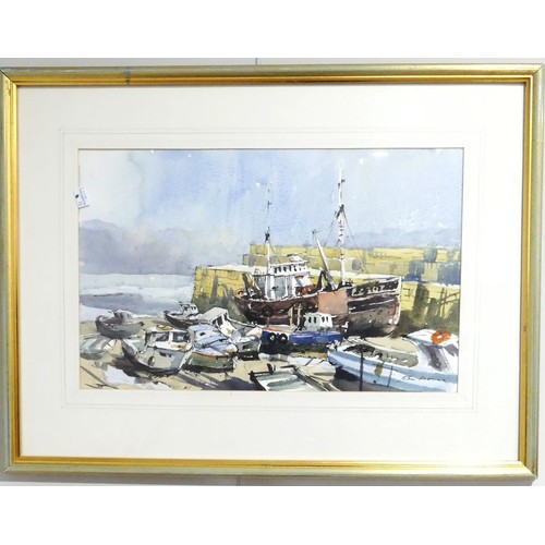 228 - John Hoar (b.1947), Sidmouth, watercolour, signed, 30cm x 48cm, framed, and another watercolour by t... 