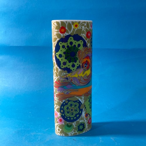 130 - A retro Rosenthal studioline Vase, decorated in bright colours, factory marks to base, 21.5cm tall.... 