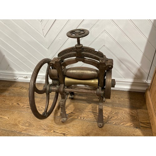 An antique cobblers leather roller mangle by Gustav Rafflenbeul Schwelm ...