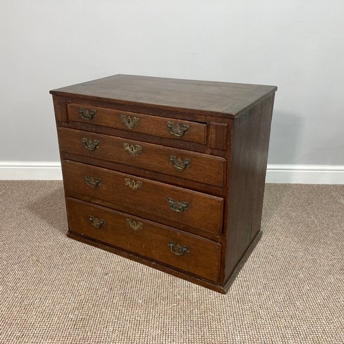 368 - A Georgian oak Chest of Drawers, formerly the upper part of a tallboy, lacks feet, W 76cm x H 66.5cm... 