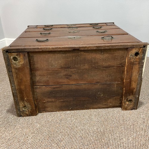 368 - A Georgian oak Chest of Drawers, formerly the upper part of a tallboy, lacks feet, W 76cm x H 66.5cm... 