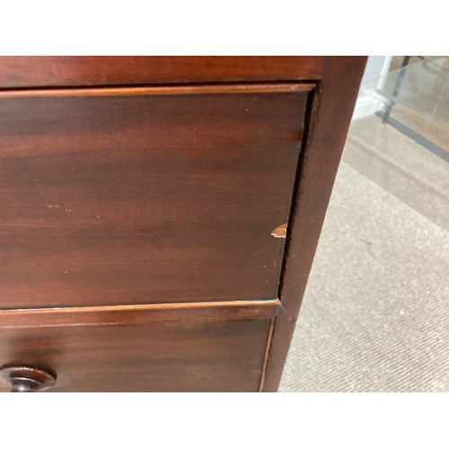 376 - A Victorian mahogany Chest of Drawers, two short drawers over three long, W 91cm x H 106cm x D 49cm.... 