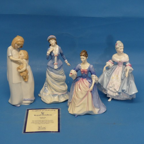 129 - A small quantity of Royal Doulton Ladies, to include Valerie, with Certificate of Authenticity, Sall... 