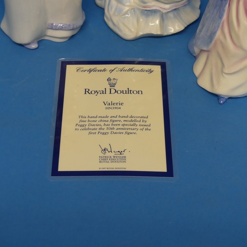 129 - A small quantity of Royal Doulton Ladies, to include Valerie, with Certificate of Authenticity, Sall... 