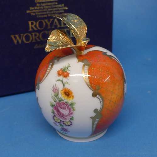 154 - A Royal Worcester cased Connoisseur Collection 'Peach' Candle Snuffer, together with a Royal Worcest... 