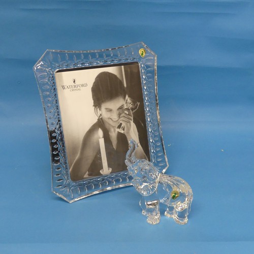 156A - A Waterford Crystal Elephant, with box, mark to base and sticker, together with a Waterford Crystal ... 