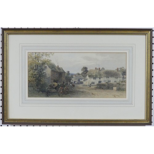 210 - Alfred Leyman (British, 1856-1933), Awliscombe, watercolour, signed, dated 1894, 17cm x 37cm, framed... 