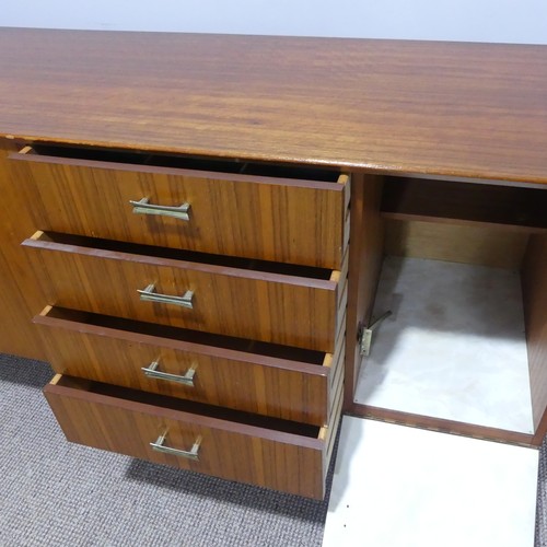 392 - A retro teak Sideboard, comprising four drawers, doors, raised on square tapering legs, 152cm long x... 