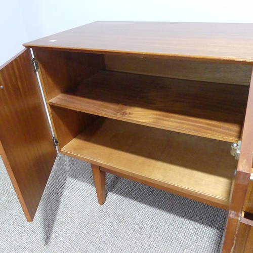 392 - A retro teak Sideboard, comprising four drawers, doors, raised on square tapering legs, 152cm long x... 