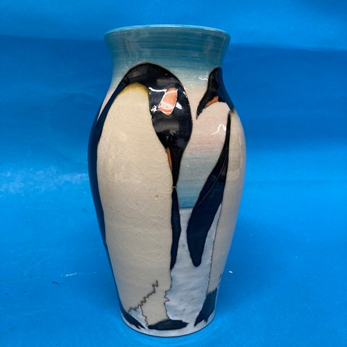 96 - A Dennis Chinaworks pottery 'Emperor Penguin' Vase, designed by Sally Tuffin, 2004, no. 26, 21cm tal... 