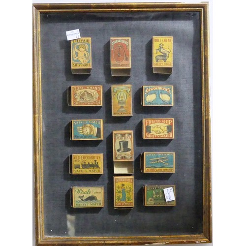 351 - An attractive display of vintage Happy Families cards, framed and glazed, H 50cm x W 71cm, together ... 